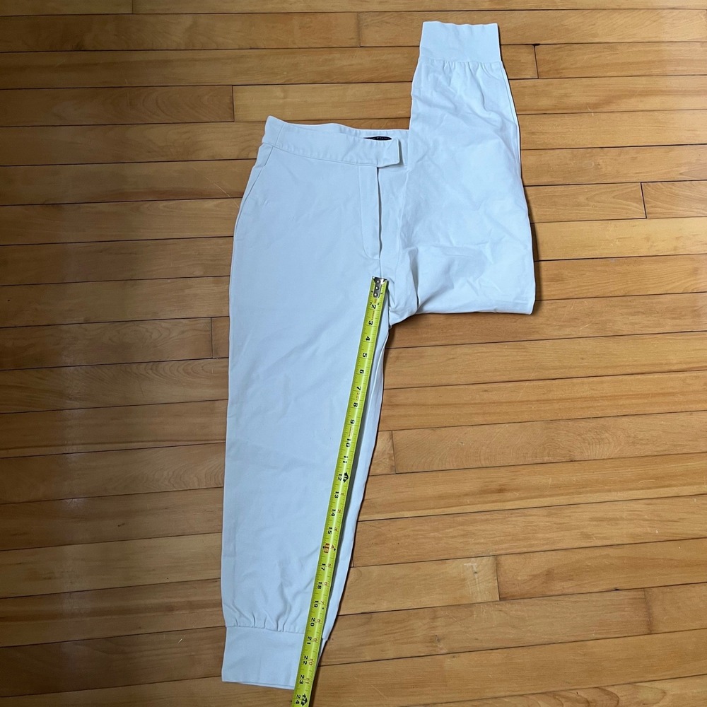Sarah Pacini White Modal Blend Jogger Pants Made in Italy Size 1 Minimalist - Picture 6 of 6